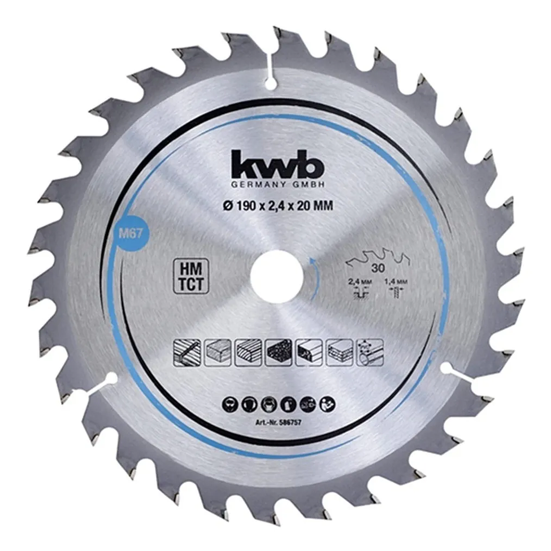 Disco De Sierra Circular 190mm 30 Dientes KWB 1