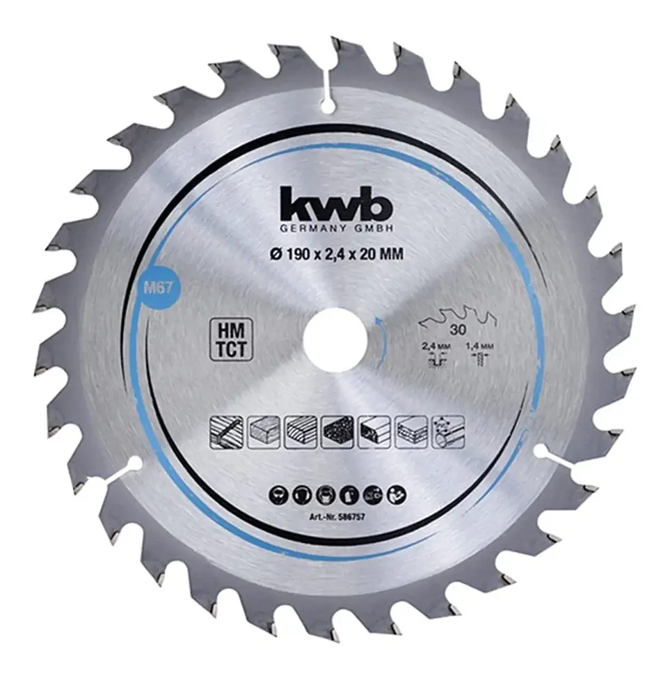 Disco De Sierra Circular 190mm 30 Dientes KWB 1