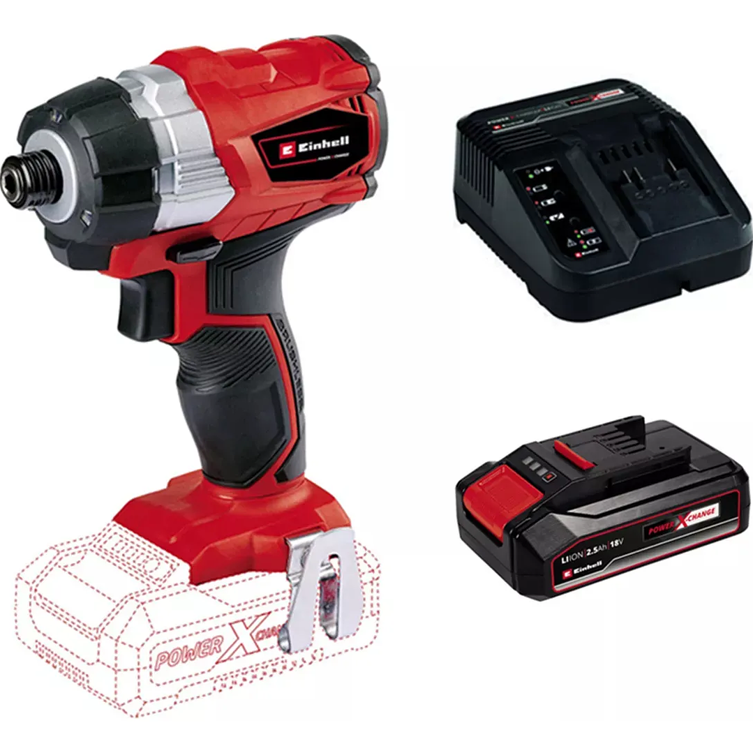 Atornillador Impacto 18v 1/4 Batería + Cargador Einhell  1