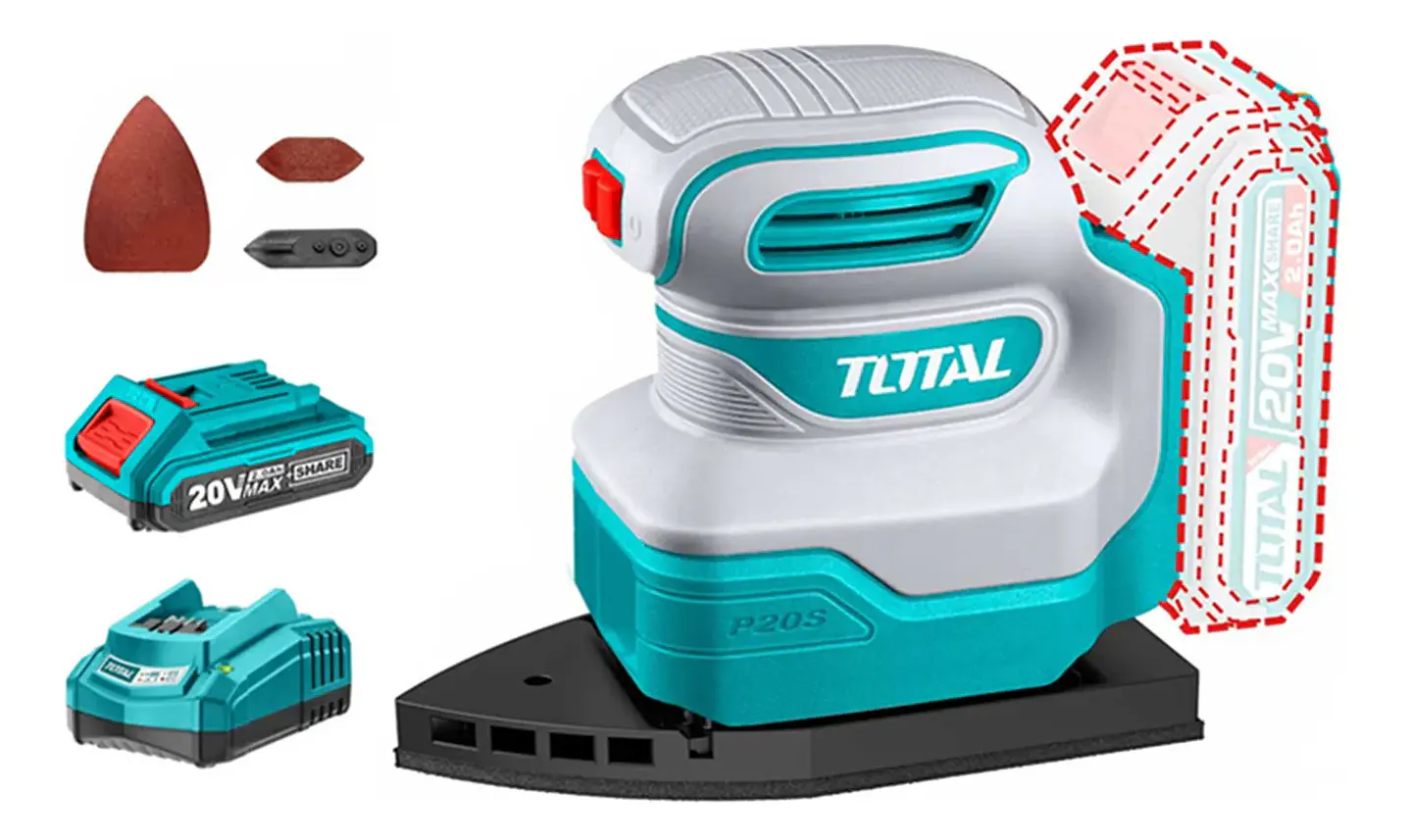 Lijadora Orbital De Palma 20v Batería + Cargador Total  1