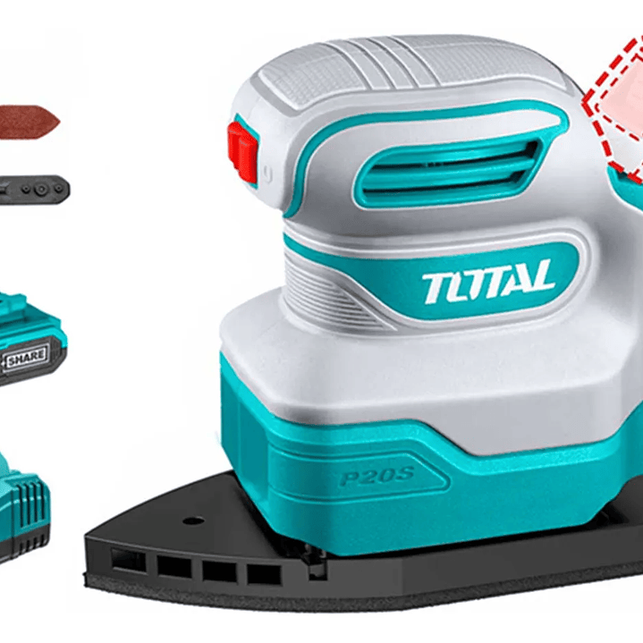 Lijadora Orbital De Palma 20v Batería + Cargador Total  1