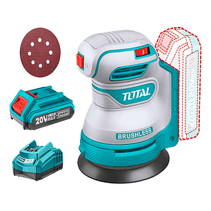 Lijadora Orbital 20v 125mm + Batería + Cargador Total 
