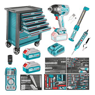 Caja De Herramientas 369 Piezas + Llave Impacto 850nm Total 