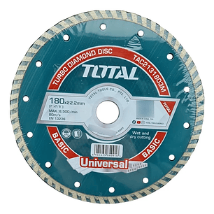 5x Disco Corte Diamantado Turbo 7 180mm Total 