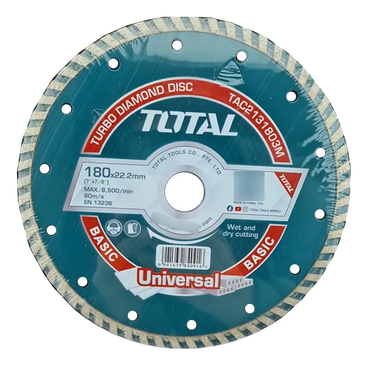 5x Disco Corte Diamantado Turbo 7 180mm Total  1