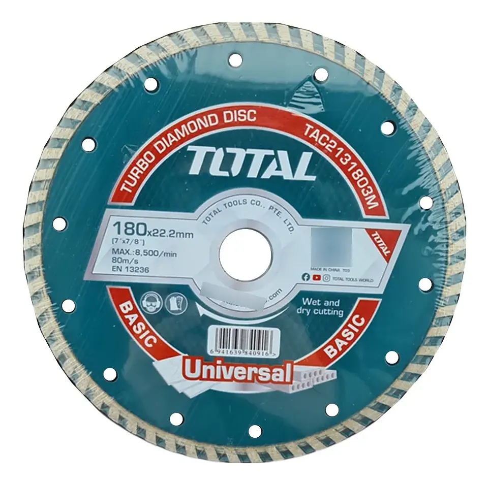 5x Disco Corte Diamantado Turbo 7 180mm Total  1