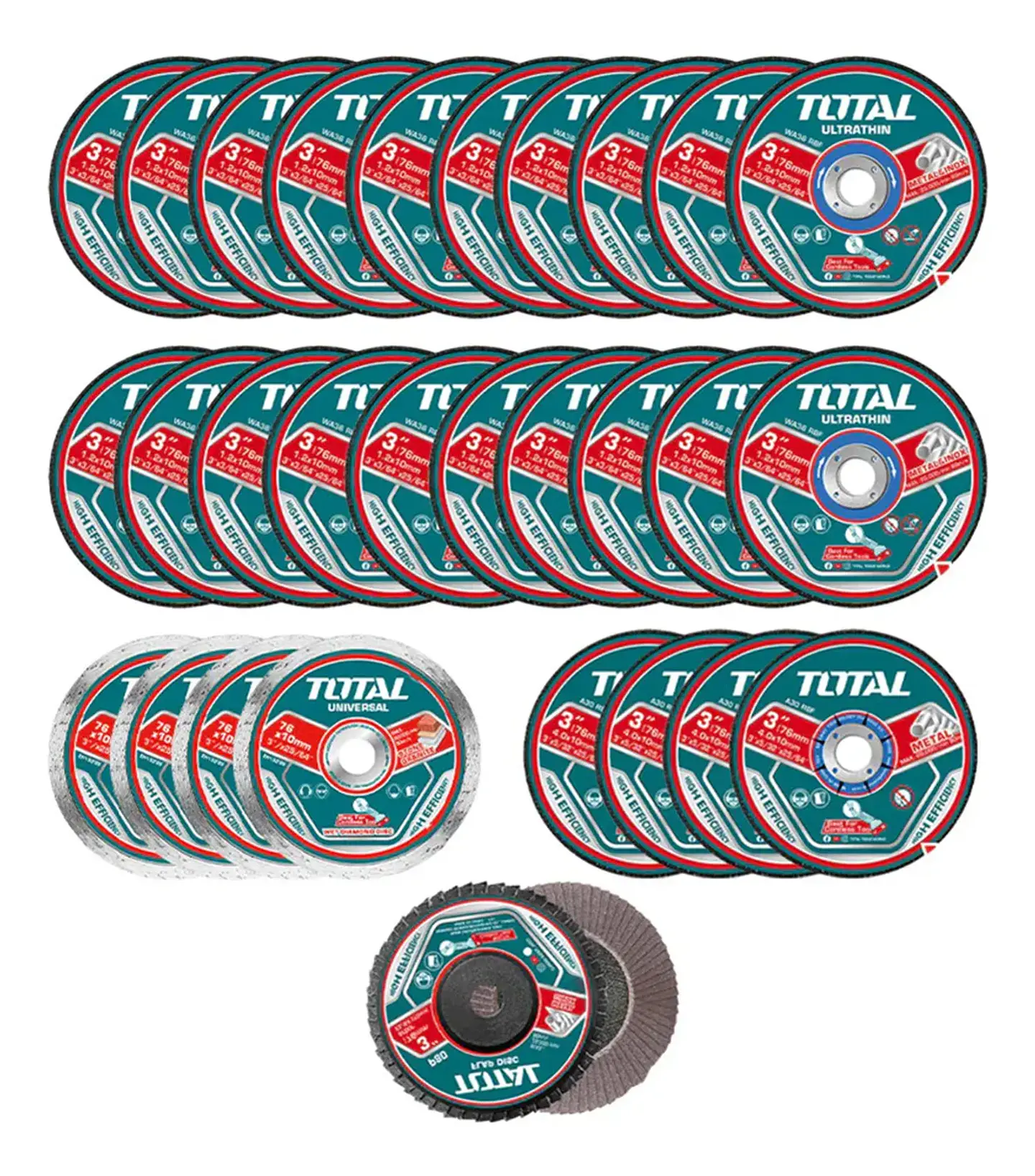 30 Discos Corte Metal Desbaste Diamantado Total Tac97630 1