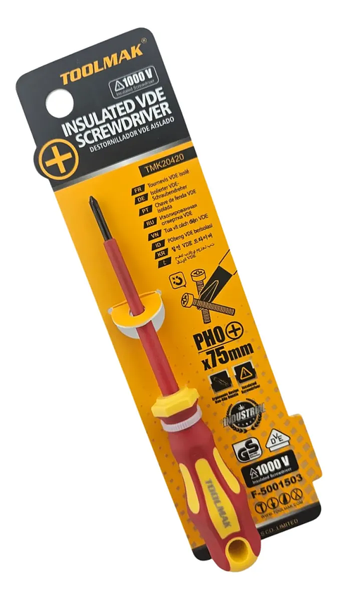 Destornillador Cruz Aislado Ph0 75mm Toolmak Tmk20420