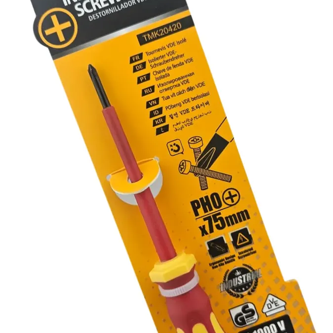 Destornillador Cruz Aislado Ph0 75mm Toolmak Tmk20420 1