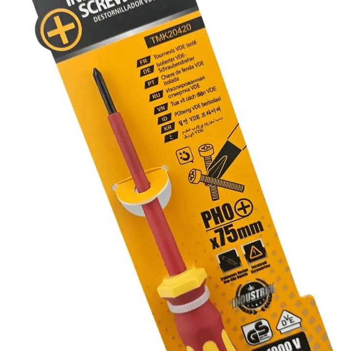 Destornillador Cruz Aislado Ph0 75mm Toolmak Tmk20420 1