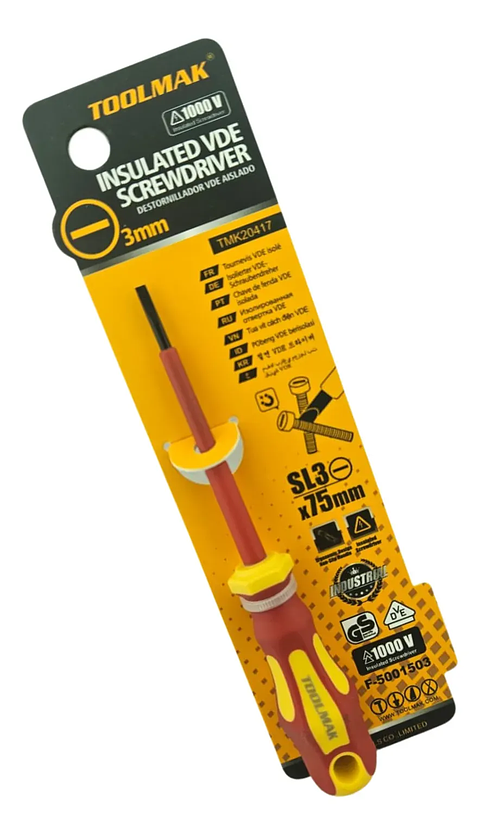 Destornillador Paleta Aislado Sl3 75mm Toolmak Tmk20417