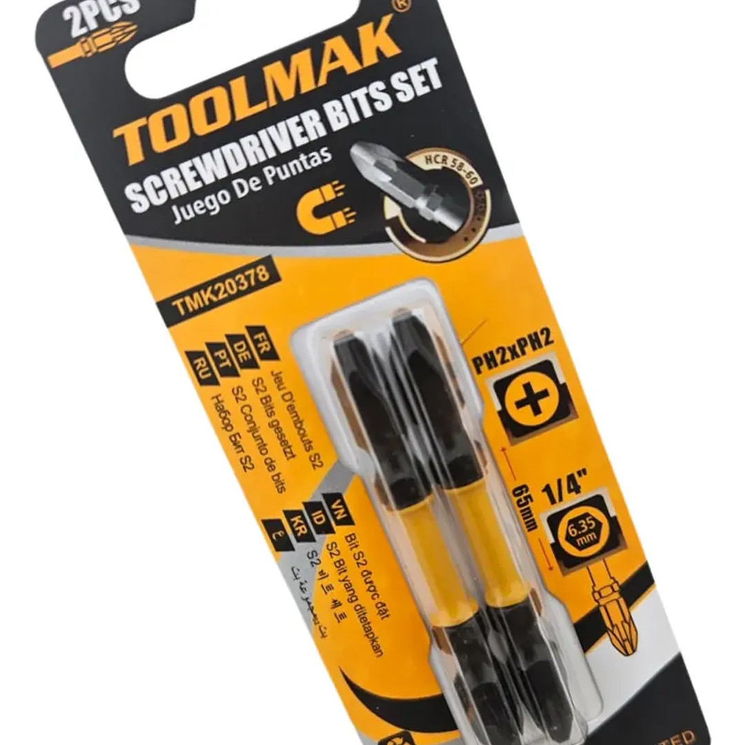 Set Puntas Phillips Doble Ph2 Ph2 2 Piezas Toolmak 1