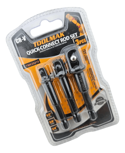 Kit Juego 3 Adaptadores Para Taladro 1/2 3/8 1/4 Toolmak