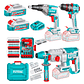 Kit Rotomartillo + Taladro + Atornillador Drywall 20v Total - Miniatura 1