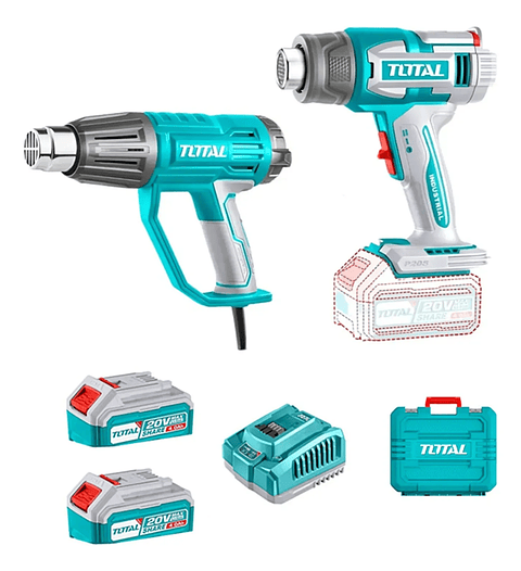 Kit Pistola De Calor 2000w + Pistola De Calor 20v Total