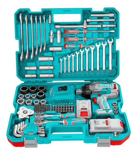 Kit Llave Impacto 20v 1350nm + Herramientas 138 Piezas Total