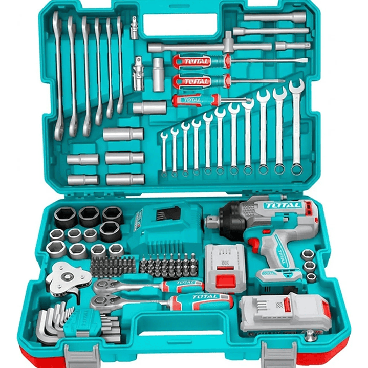 Kit Llave Impacto 20v 1350nm + Herramientas 138 Piezas Total 1