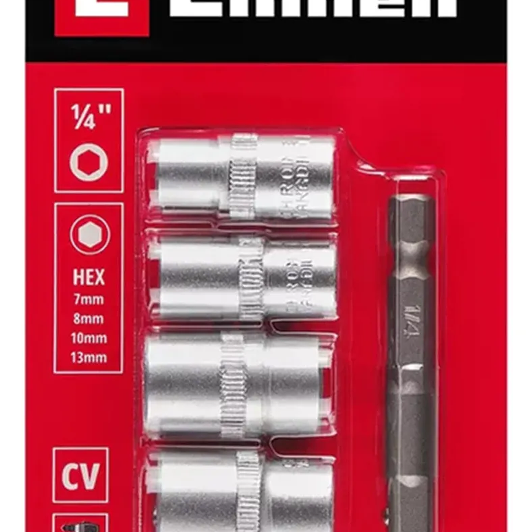 Set Juego Dados Con Adaptador 5 Pcs Einhell  1