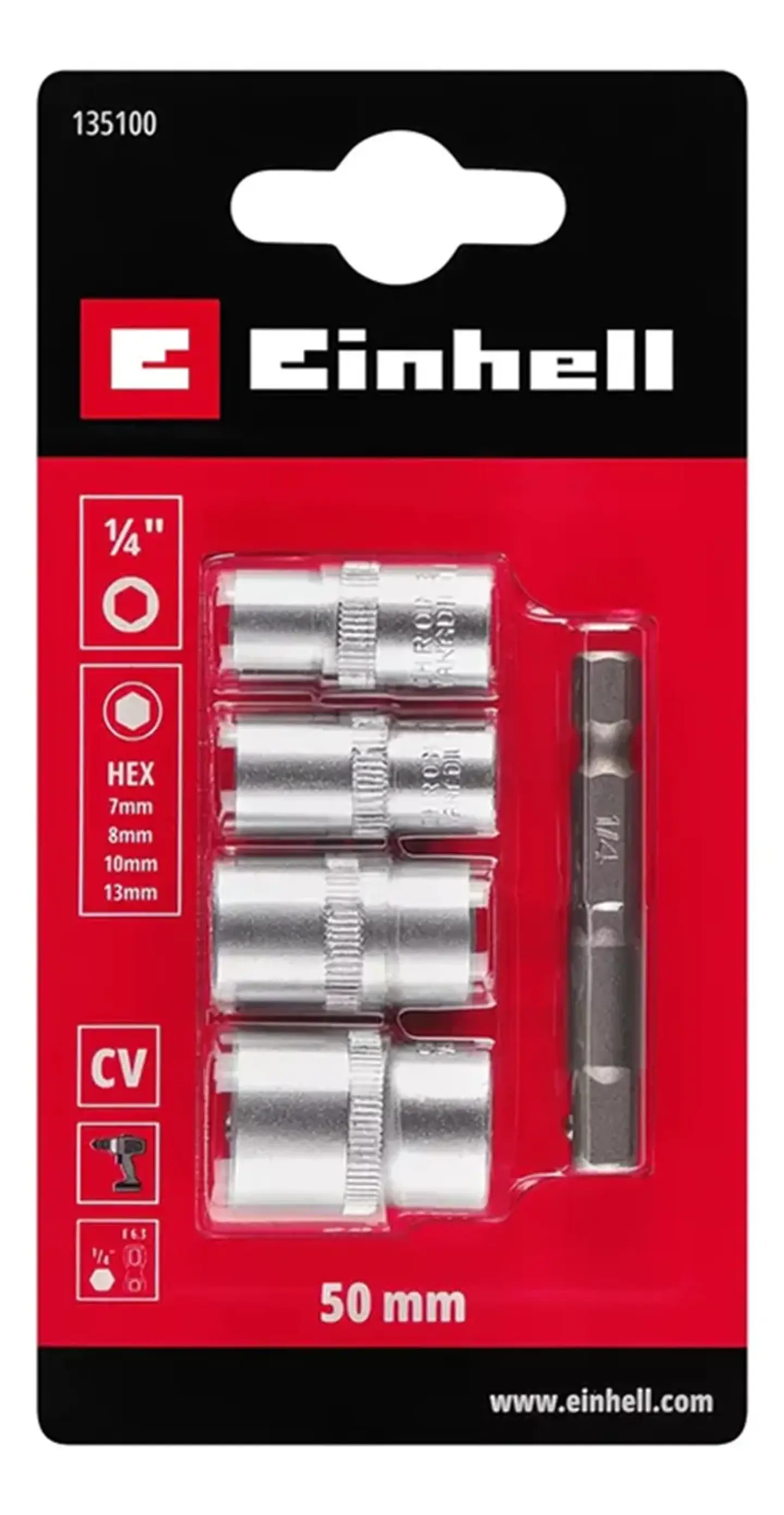 Set Juego Dados Con Adaptador 5 Pcs Einhell  1