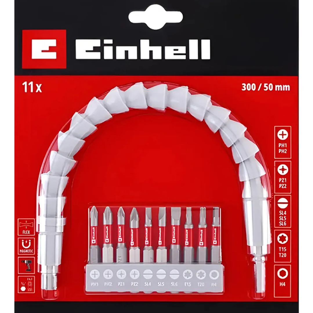 Extensión Flexible Para Taladro Destornillador + Puntas Einhell 1