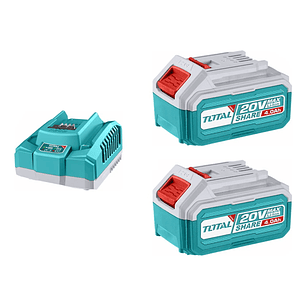 Kit Cargador + 2 Baterías 20v 4ah Total 