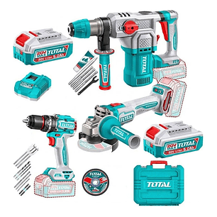 Taladro + Galletera Esmeril + Rotomartillo Total 