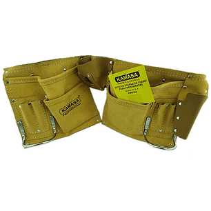 Coleto Carpintero De Cuero Doble Porta Herramienta Kamasa