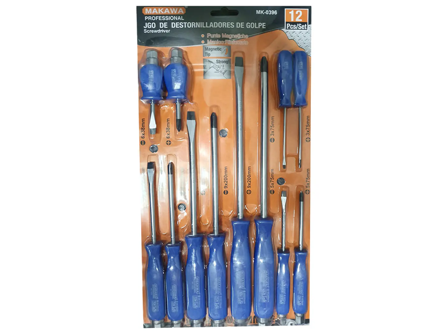 Juego De Destornilladores de golpe 12 Piezas Makawa 1