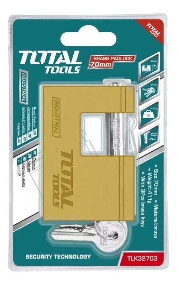 Candado Cuadrado Resistente 70 Mm Total Tools