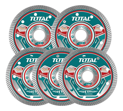 Disco Corte Diamantado Turbo 115mm 5 Piezas Total Tac511155