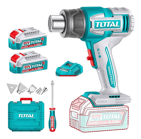 Pistola De Calor 20v Batería + Cargador Total Tbli20085 