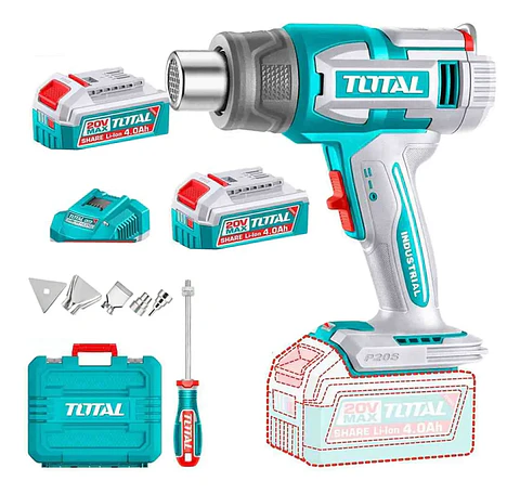 Pistola De Calor 20v Batería + Cargador Total Tbli20582 
