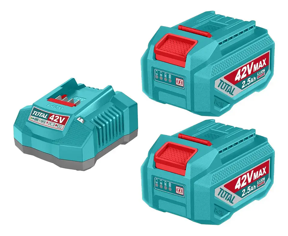 Kit Cargador + 2 Baterías 42v 2.5ah Total Tfbcpm25221 1