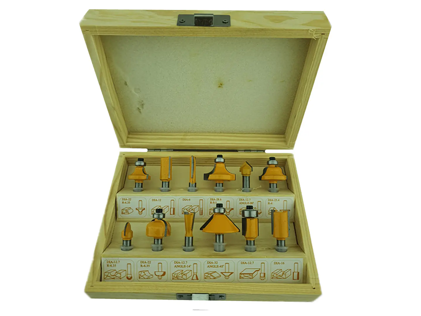 Set De Fresas 12 Piezas 1/4 Tupi Router Toolmak 1