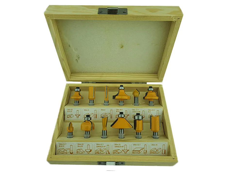 Set De Fresas 12 Piezas 1/4 Tupi Router Toolmak 1