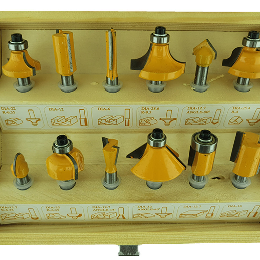 Set De Fresas 12 Piezas 1/4 Tupi Router Toolmak 3