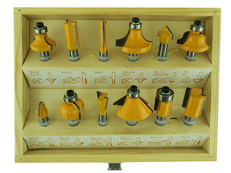 Set De Fresas 12 Piezas 1/4 Tupi Router Toolmak 3