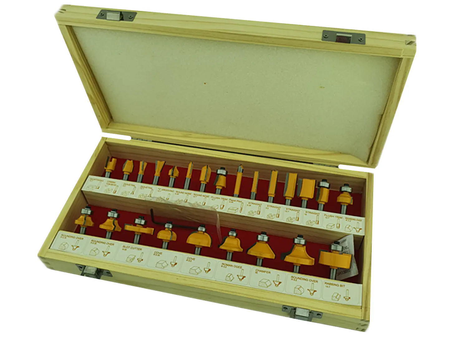 Kit De Fresas 24 Piezas 1/4-6.35mm Tupi Fresadora Toolmak 1