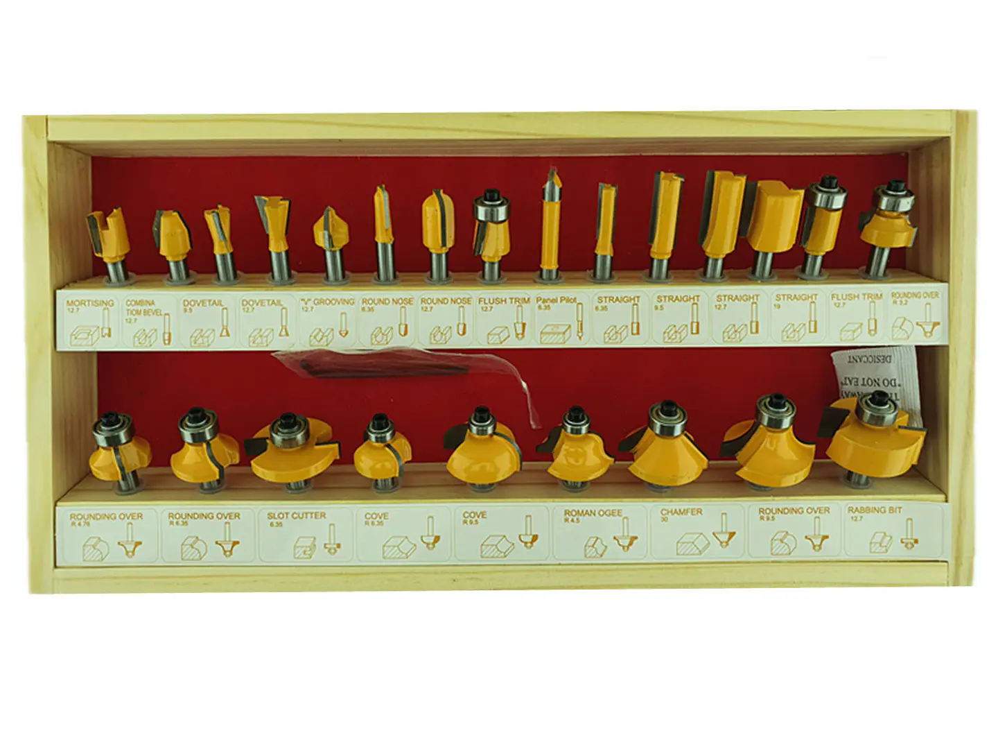 Kit De Fresas 24 Piezas 1/4-6.35mm Tupi Fresadora Toolmak 2