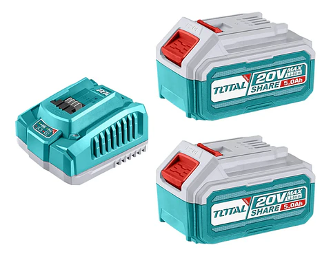 Kit Cargador + 2 Baterías 20v 5ah Total Tfbcpk2513