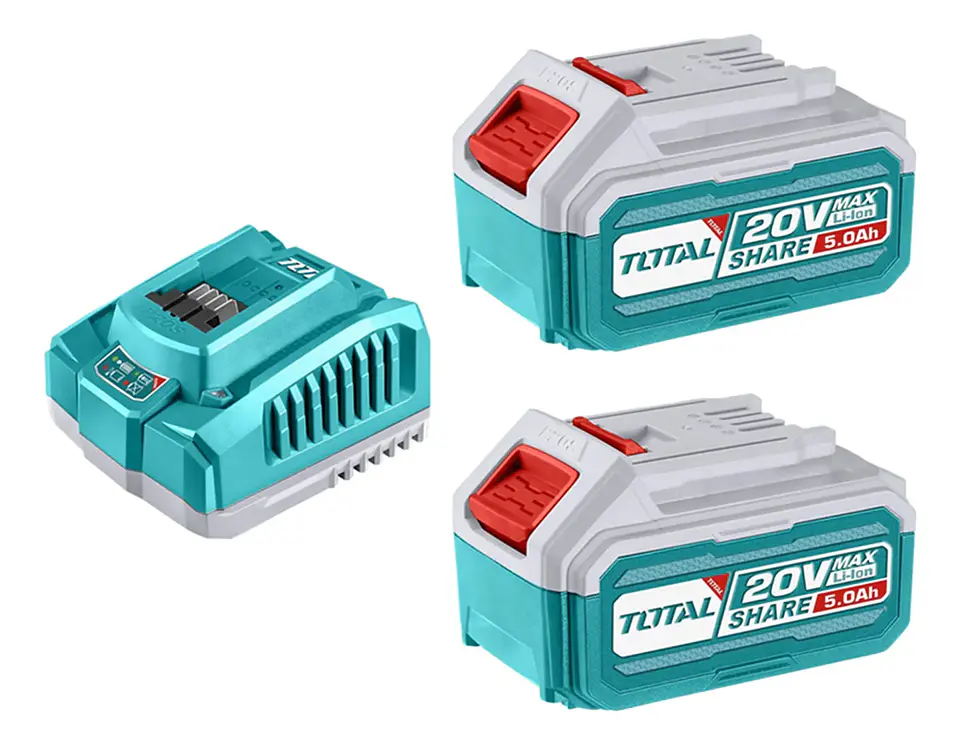 Kit Cargador + 2 Baterías 20v 5ah Total Tfbcpk2513 1