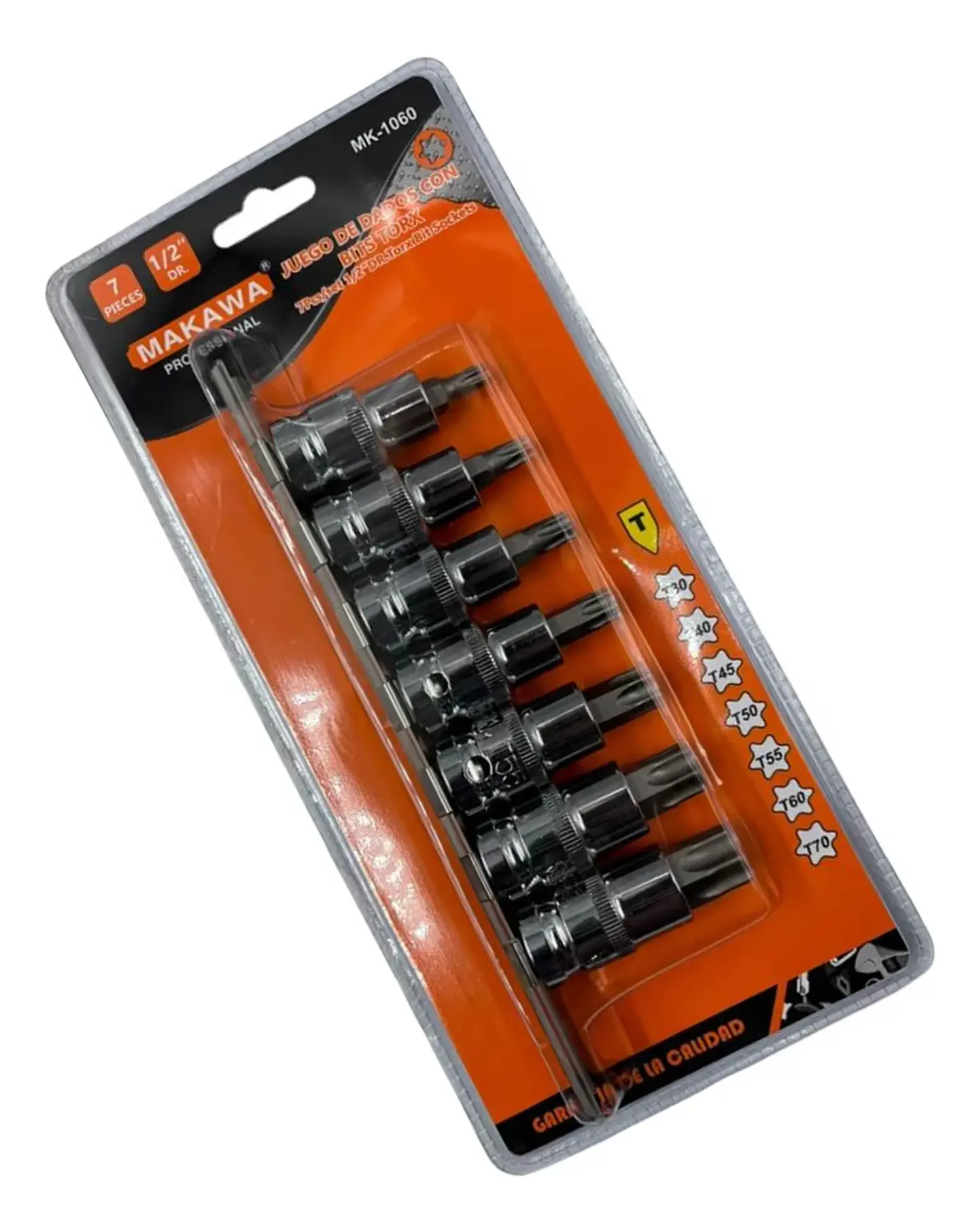 Kit Juego De Dados De Punta Torx 1/2 7 Piezas Makawa Color Turquesa 1