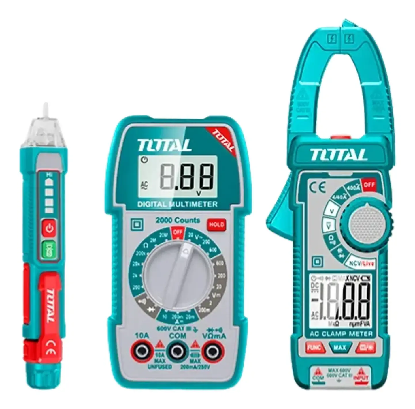 Kit Tester Tenaza + Tester Digital + Detector Voltaje Total TMT23069 1