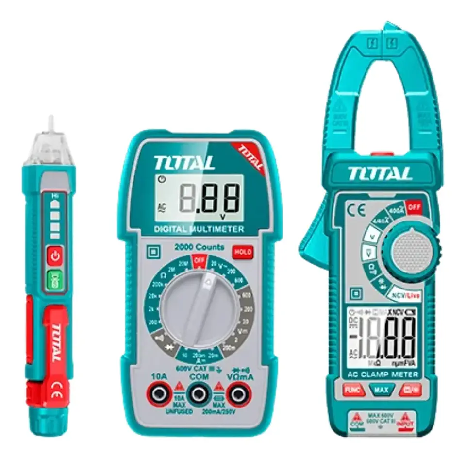 Kit Tester Tenaza + Tester Digital + Detector Voltaje Total TMT23069 1