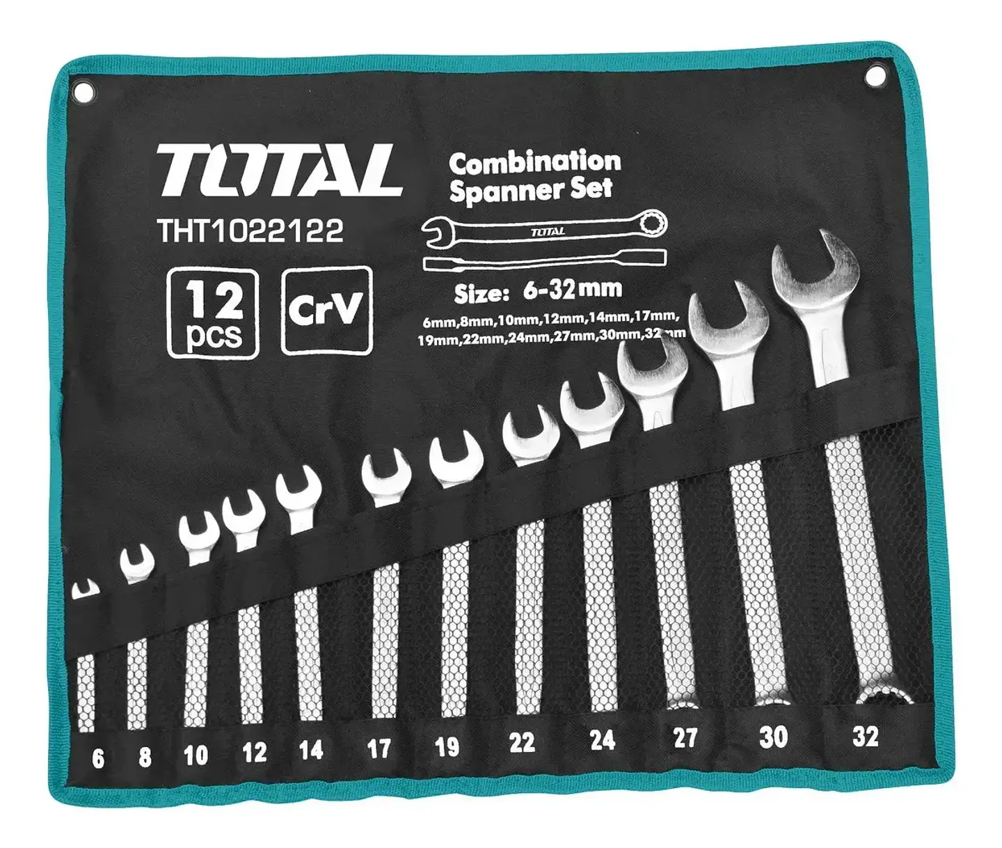 Juego Llave Punta Corona Por 12pcs 6-32mm Total THT1022122 1