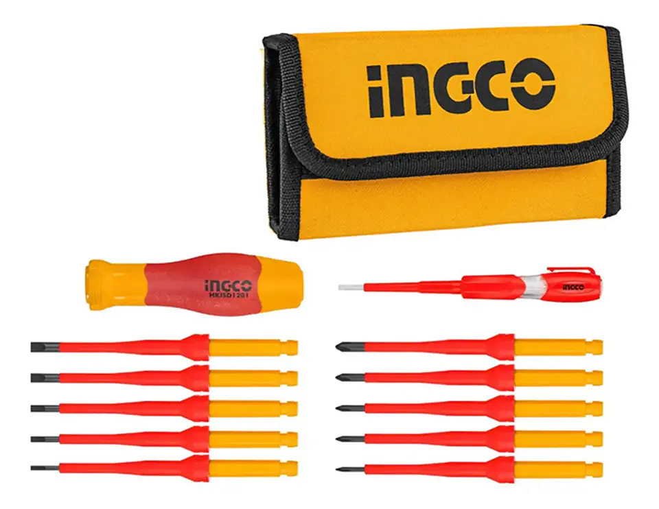 Kit Juego Destornilladores Precisión Aislados 12 Piezas Ingco  1