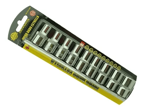 Juego De Dados Torx Hembra 9 Piezas Crownman