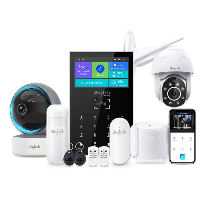 Alarma Casa Negocio 4G K10 XPRO + Camara Seguridad WiFi Inteligente