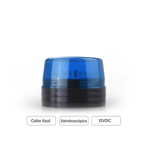 Baliza Led Color Azul 12V Destellante Luz Emergencia