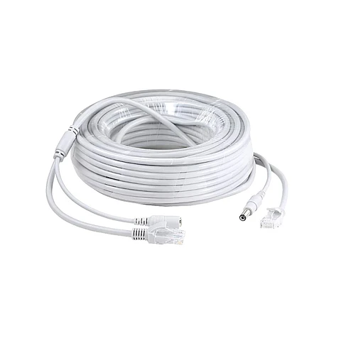 Cable 20 Metros Red Rj45 + Dc Poder Cat5E Para Cámaras Ip Nvr Cctv